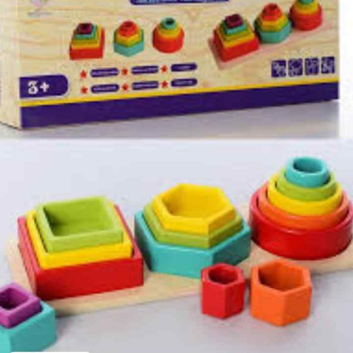 WOODEN STACK TOWER + SHAPE BOX