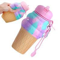 WATER BOTTLE SILICONE FOLD UNICORN