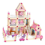 KIDS WOODEN DOLL HOUSE 298PCS