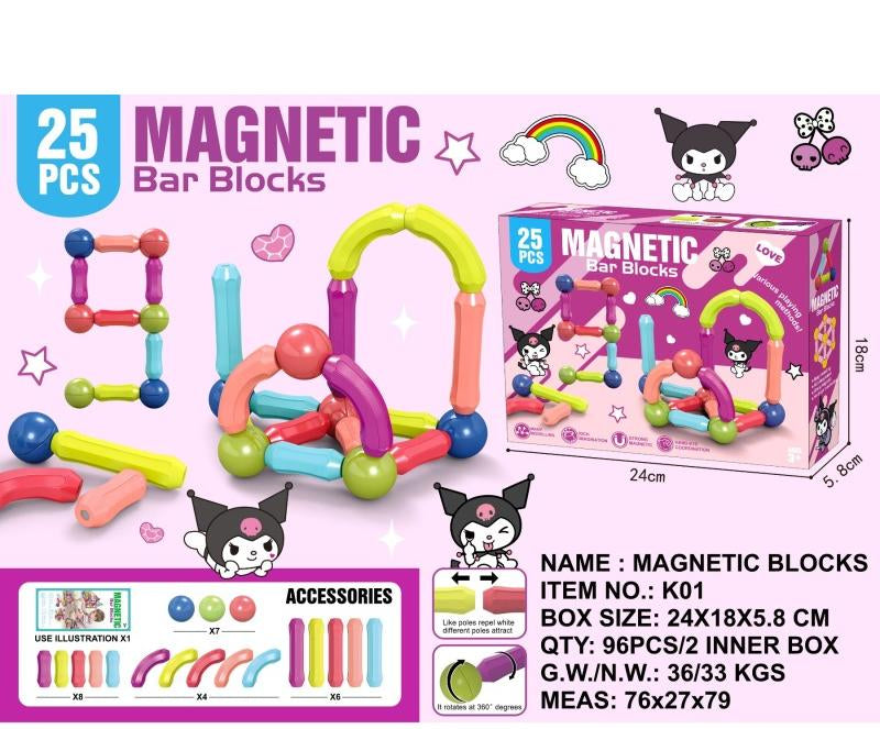 BLOCK TOY MAGNETIC 25PCS