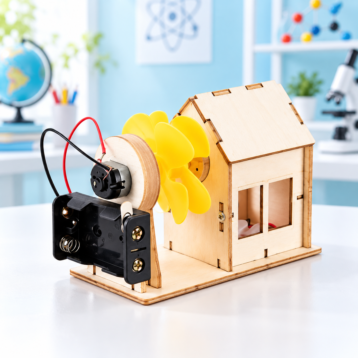 DIY WOODEN WIND POWER STATION STEM TOY