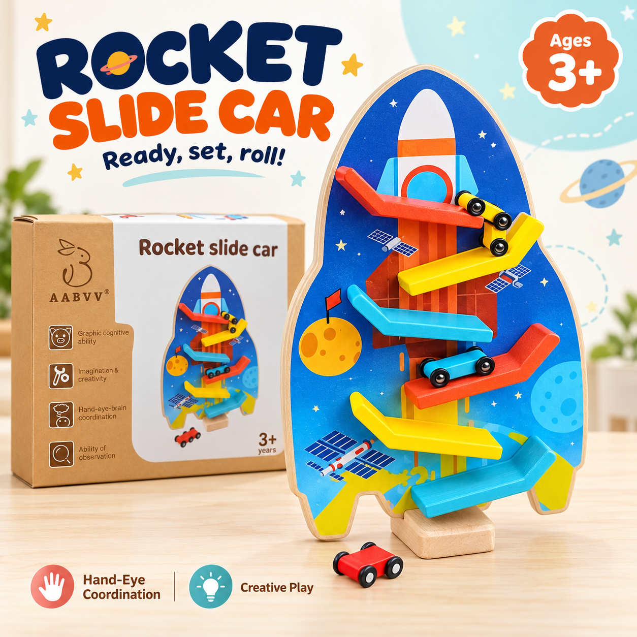 Wooden Rocket Slide Car