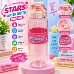 WATER BOTTLE  PLASTIC STRAS+LOCK 1000ML