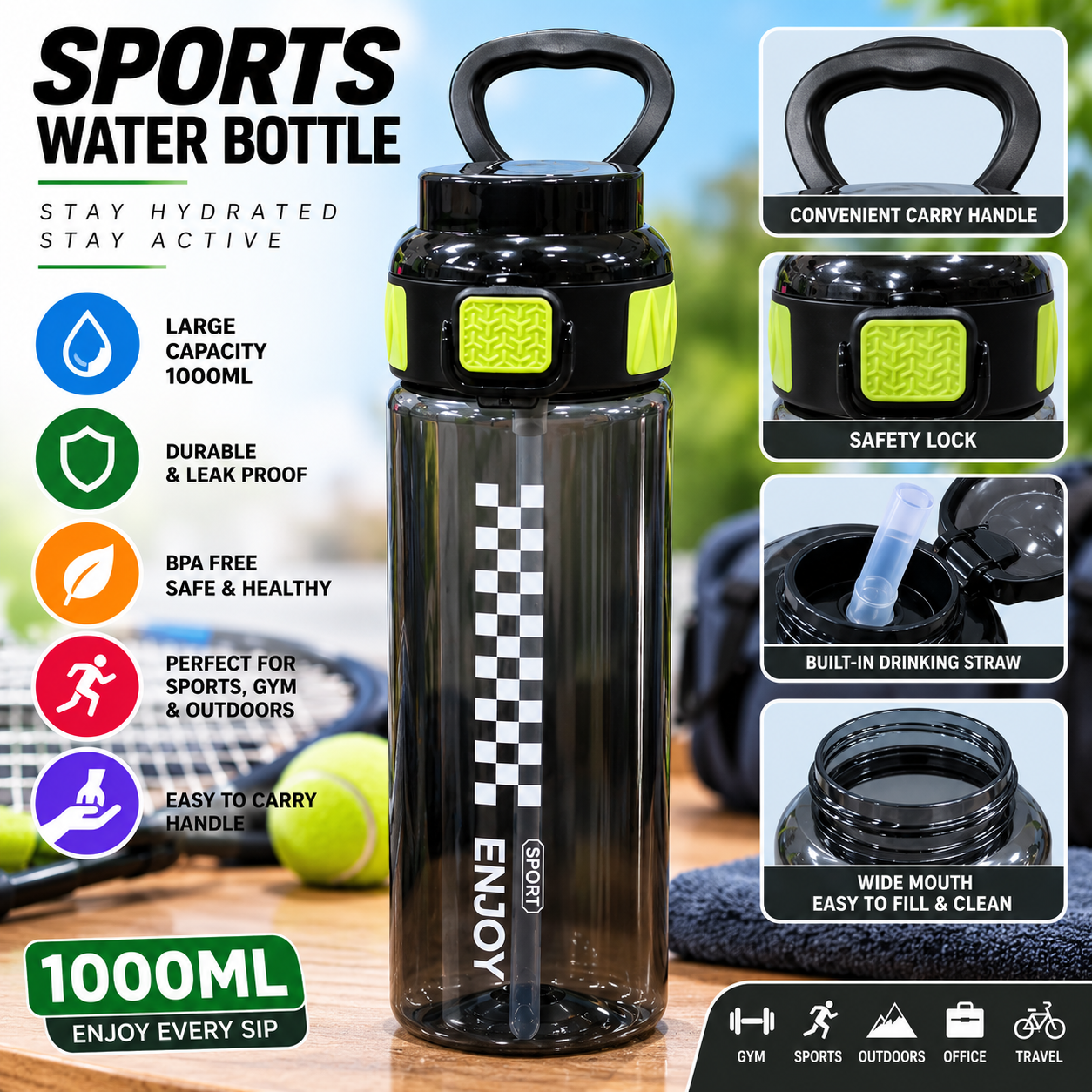 WATER BOTTLE 1000ML