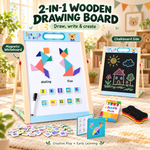 2-in-1 Wooden Magnetic Drawing Board