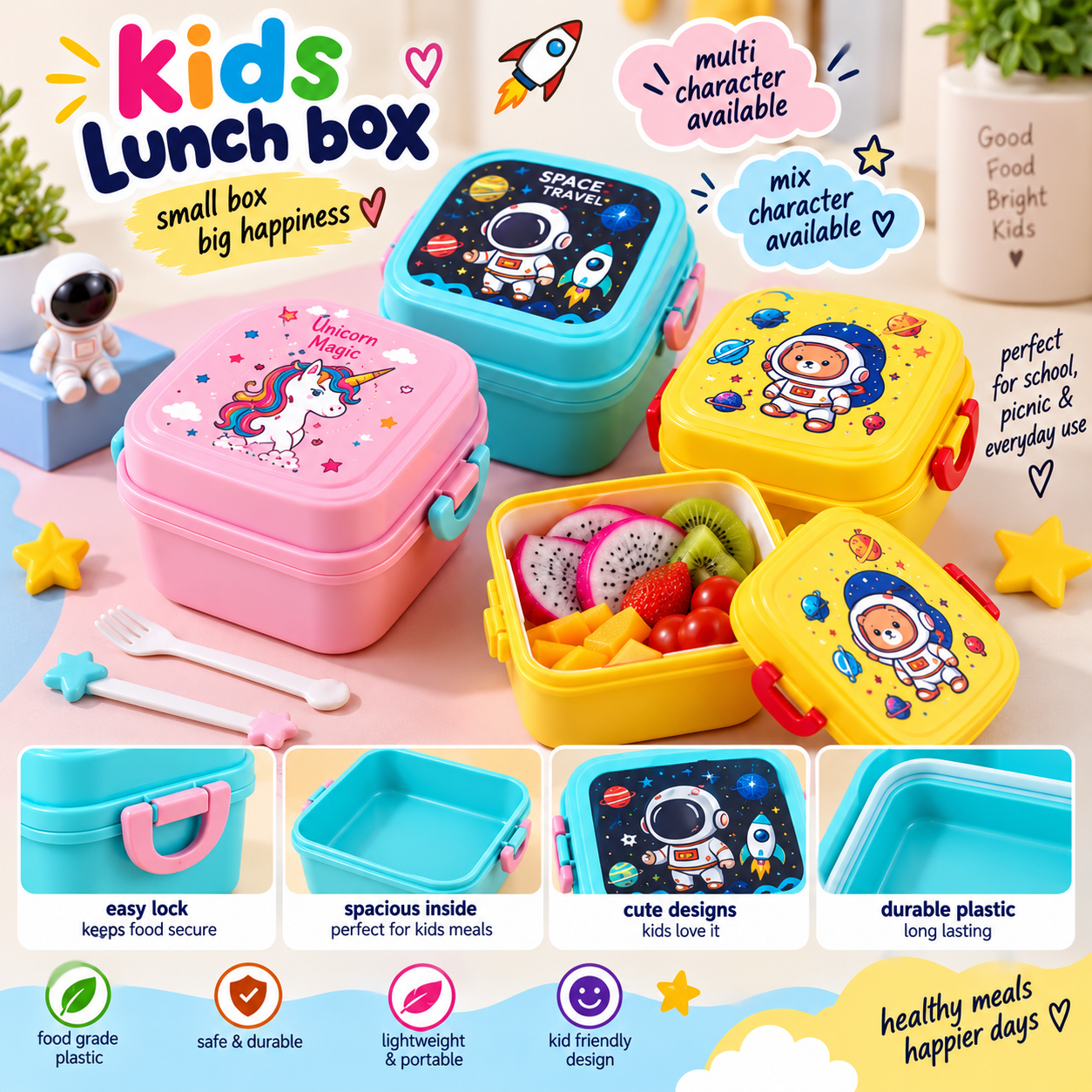 KIDS LUNCH BOX MIX DESIGN
