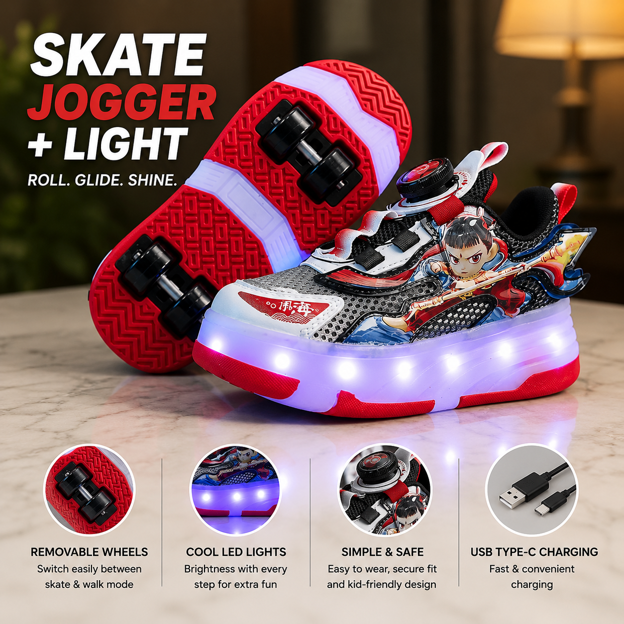 SKATE SHOES JOGGER LIGHT