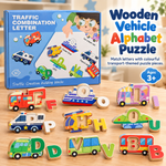 Wooden Vehicle Alphabet Puzzle