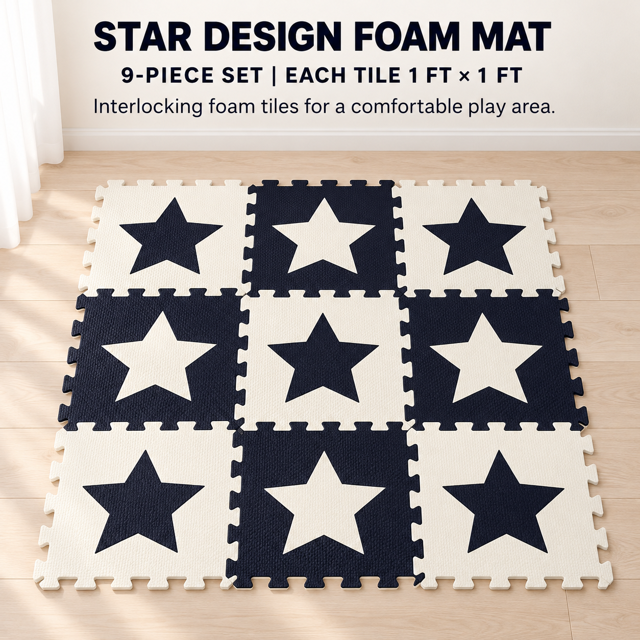STAR DESIGN FOAM MAT 9PCS
