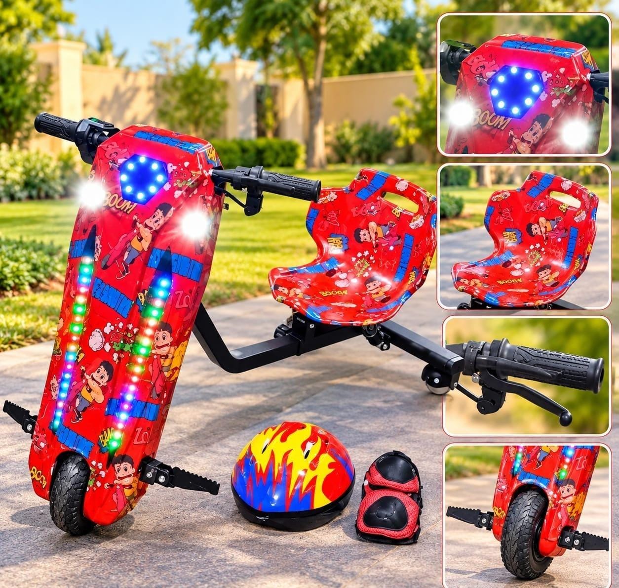 ELECTRIC DRIFT SCOOTER WITH LED LIGHTS