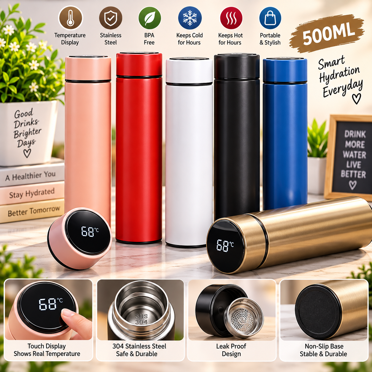WATER BOTTLE TEMPRATURE  CHK 500ML