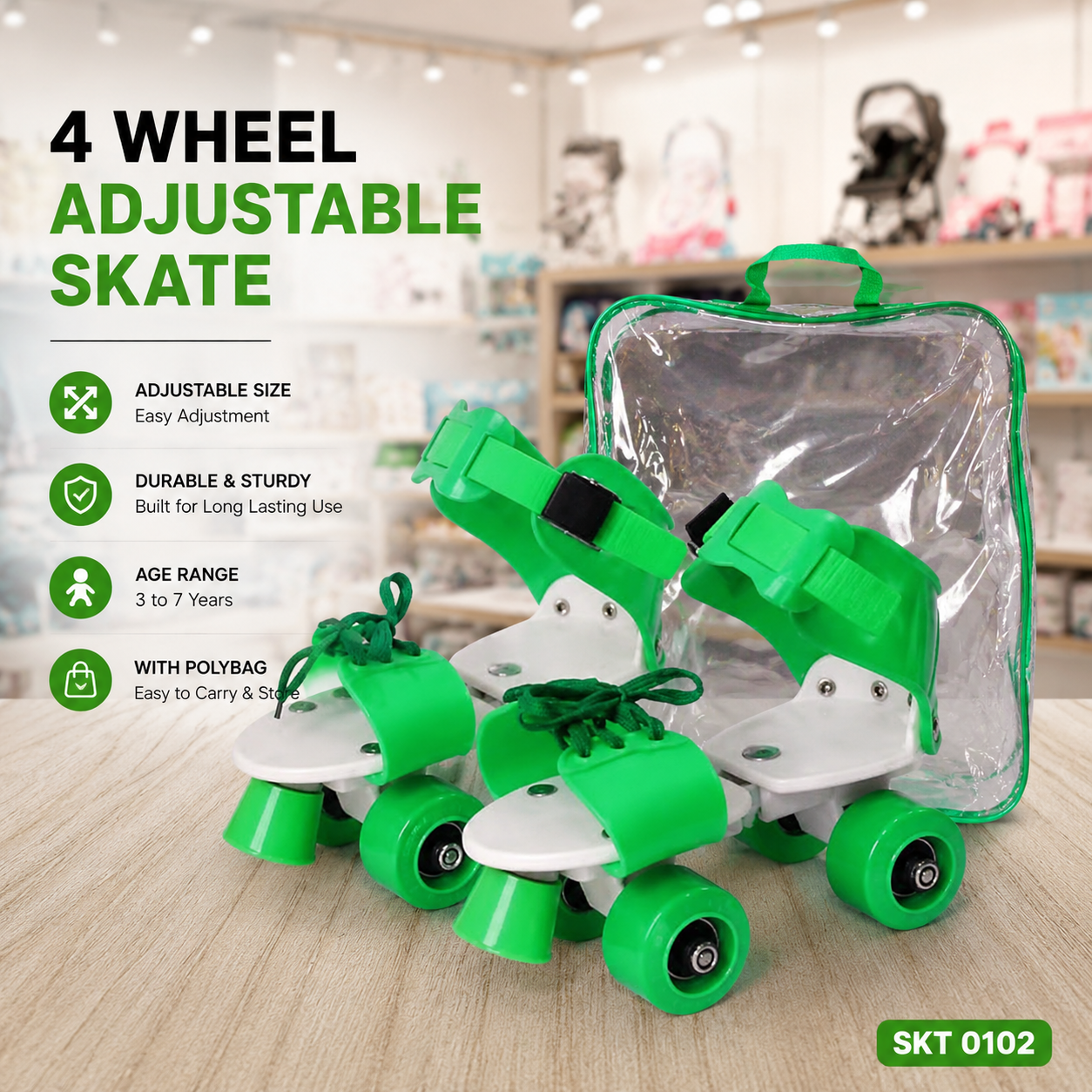 4 Wheel Adjustable Skate